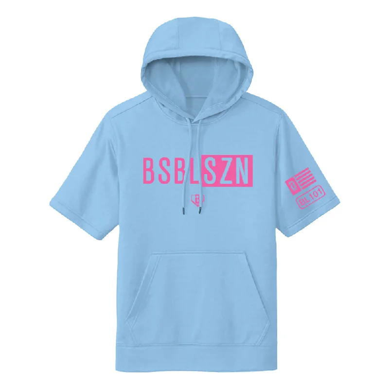 BSBL-SZN Short Sleeve Hoodie V2 - Cotton Candy Blue