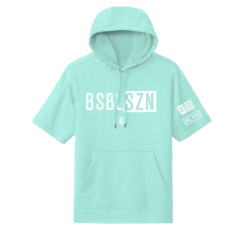 BSBL-SZN Short Sleeve Hoodie V2 - Mint/White