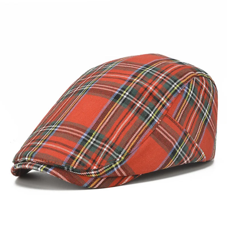 Autumn plaid beret men