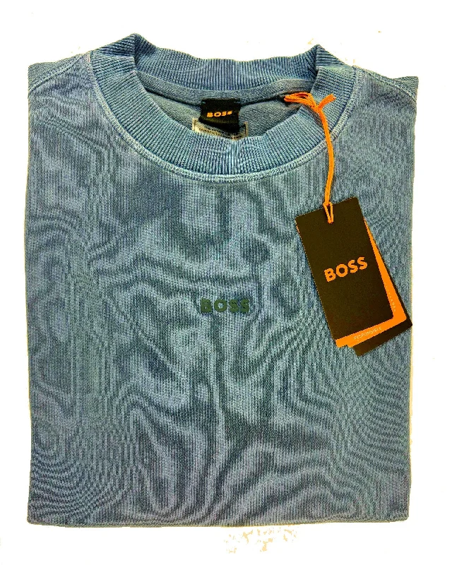 Hugo Boss Sweater Dark Blue Cotton Stretch Logo EU 50 / M SALE