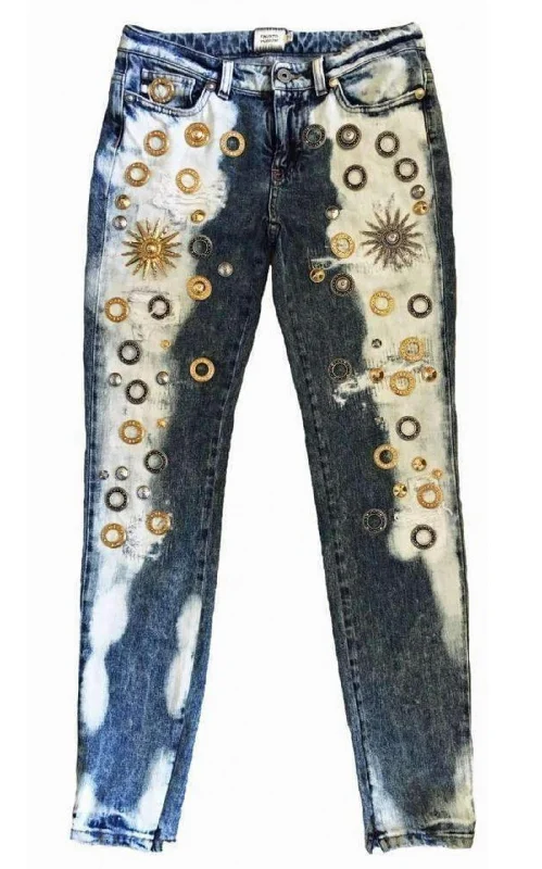 Skinny Metal Embellishment Jeans