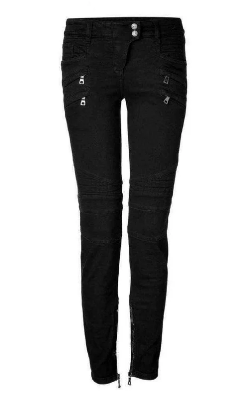 Jeans Low Rise Black Biker Jeans