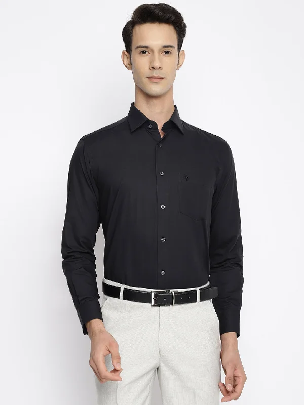 Men's Black Formal Plain Full Sleeve Shirt