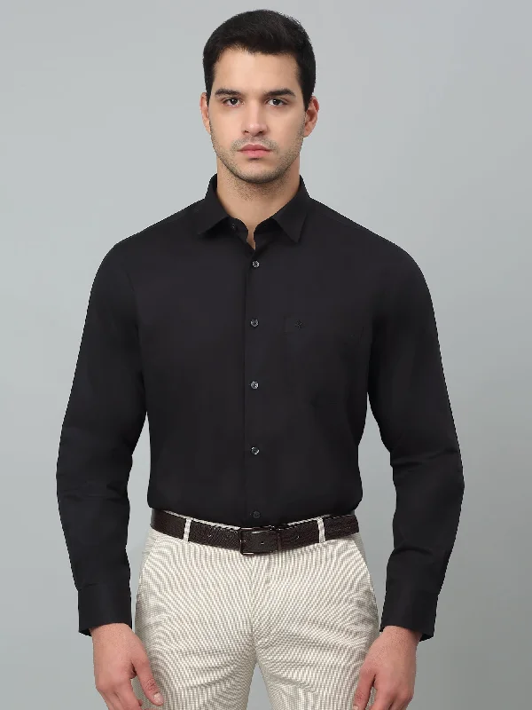 Men's Black Formal Plain Full Sleeve Shirt