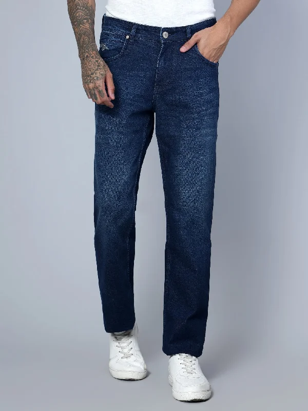 Men's Straight fit Medium Fade Dark Blue  Jeans