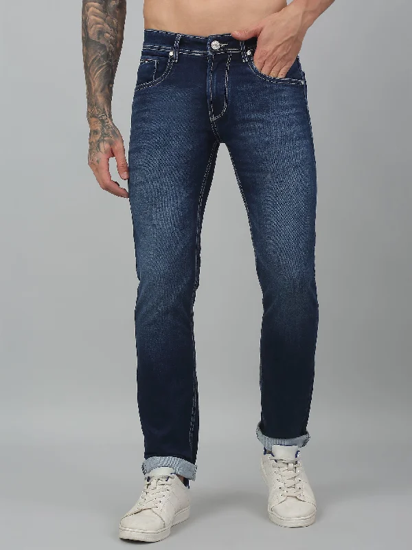 Men's Ultra Narrow fit Heavy Fade Dark Blue  Jeans