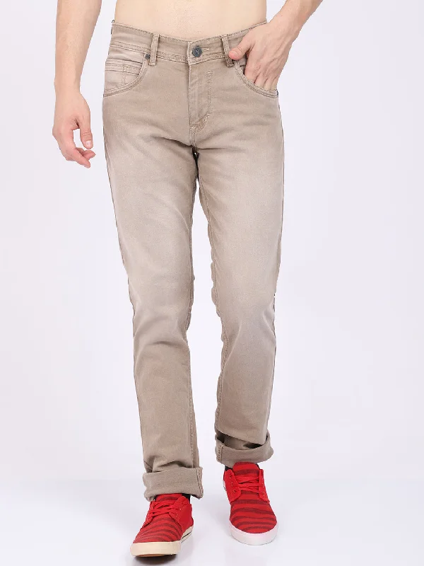 Men's Ultra Narrow fit Heavy Fade Khaki  Jeans