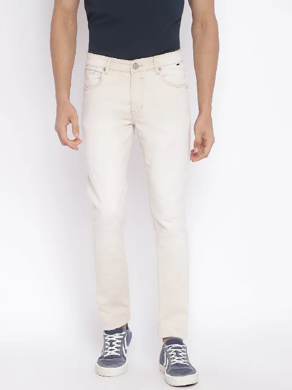 Men's Ultra Narrow fit Light Fade Beige  Jeans