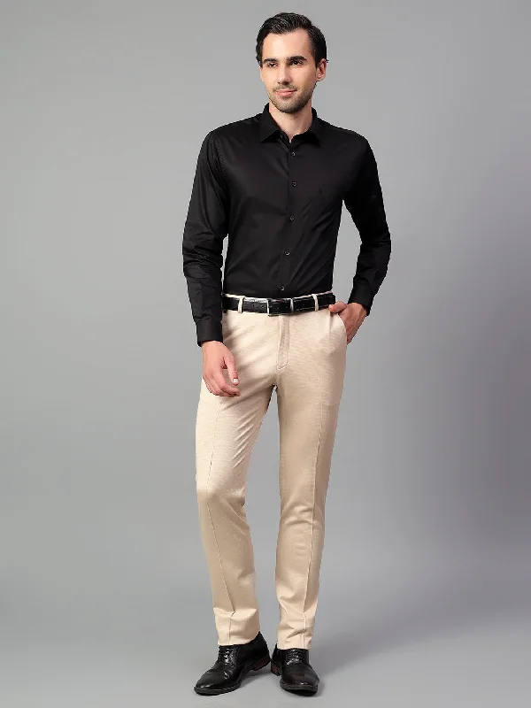 Men's Black Solid Full Sleeve Partywear Shirt