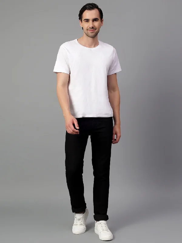 Men's Black Solid Stretchable Jeans