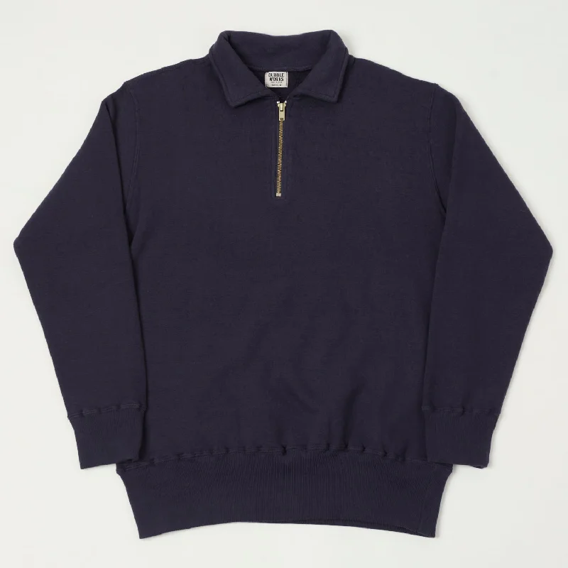 Dubbleworks Tsuriami Quarter Zip Sweatshirt - Navy