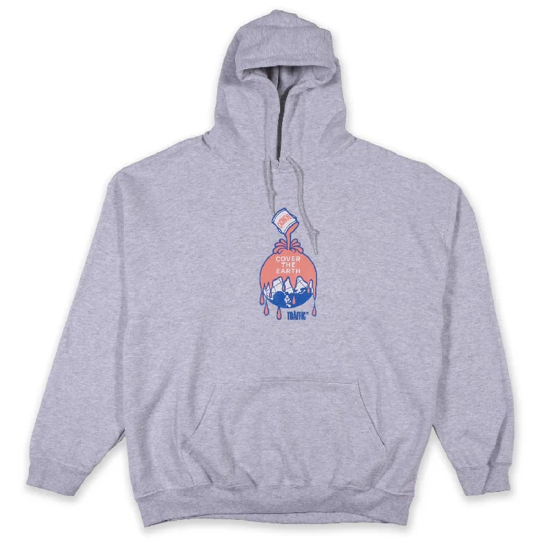 Traffic Skateboards COVER THE EARTH Pullover Hooded Sweatshirt Heather