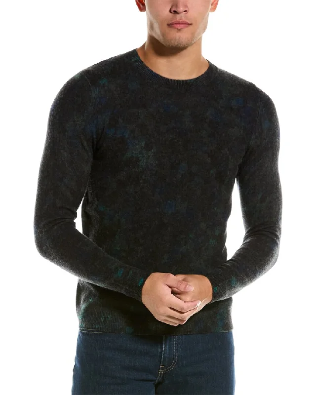 Autumn Cashmere Splatter Paint Print Wool & Cashmere-Blend Crewneck Sweater