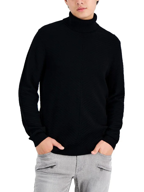 Axel Mens Ribbed Knit Long Sleeves Turtleneck Sweater