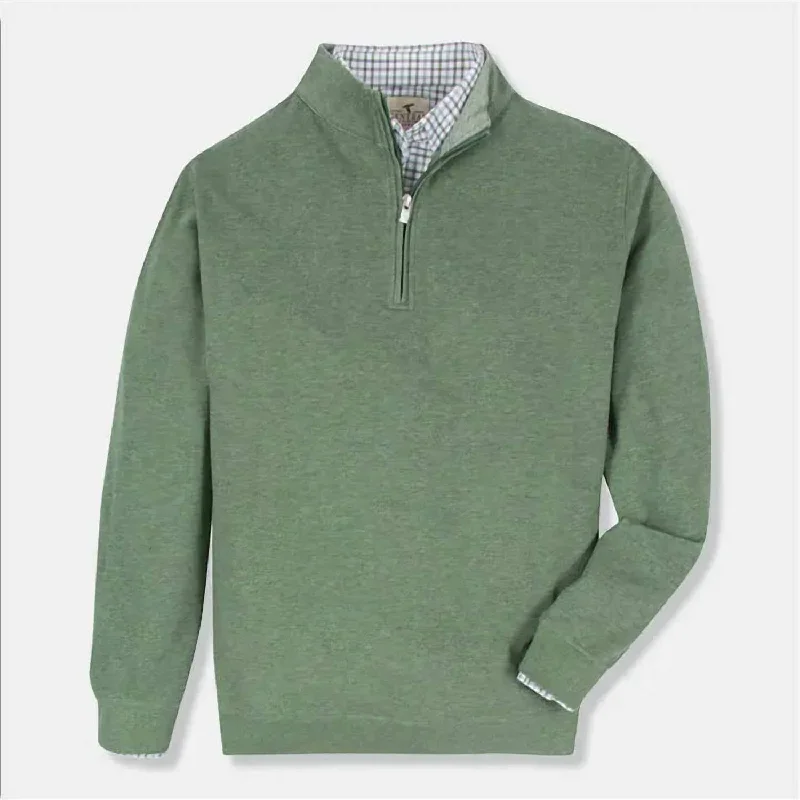 Cotton/modal Quarter Zip In Cypress