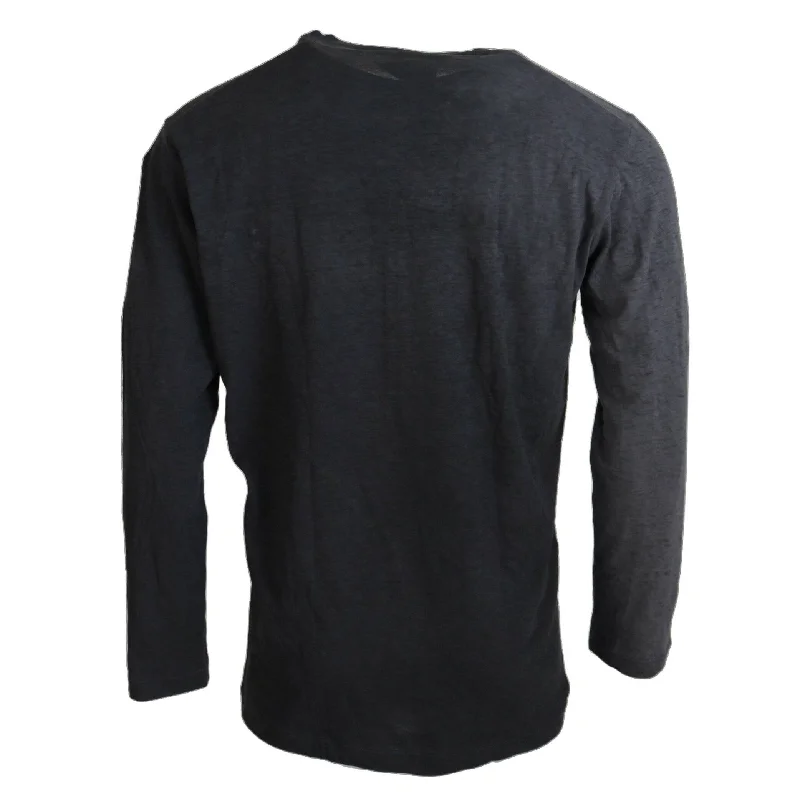 Dsquared² Black Cotton Linen Long Sleeves Pullover Men's Sweater