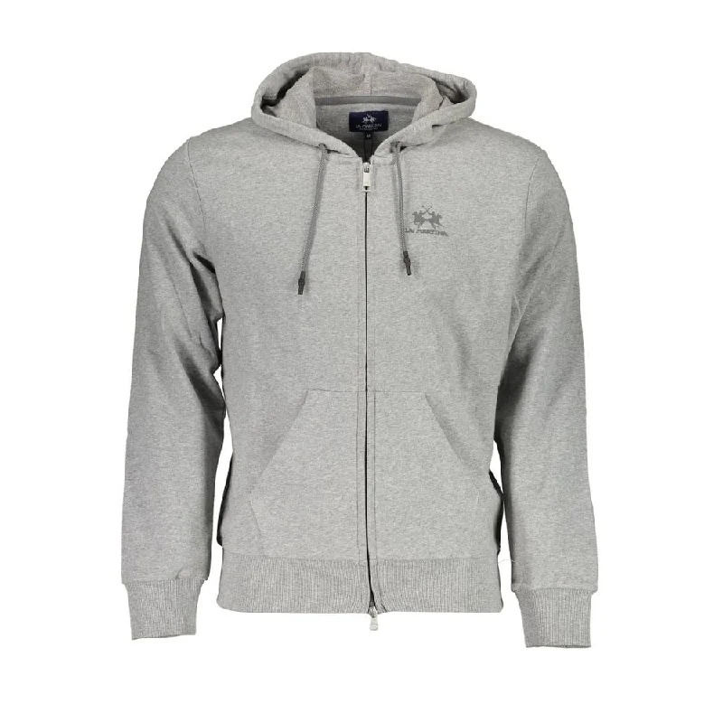 La Martina Elegant Gray Hooded Sweatshirt for Men's Men