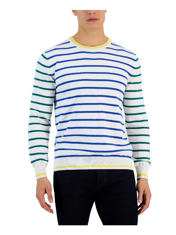 Mens Knit Striped Pullover Sweater