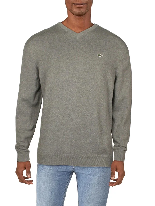 Mens V Neck Logo Sweater