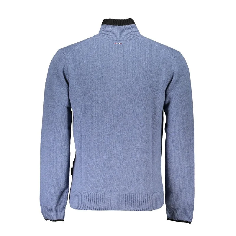 Napapijri Blue Fabric Men Men's Sweater