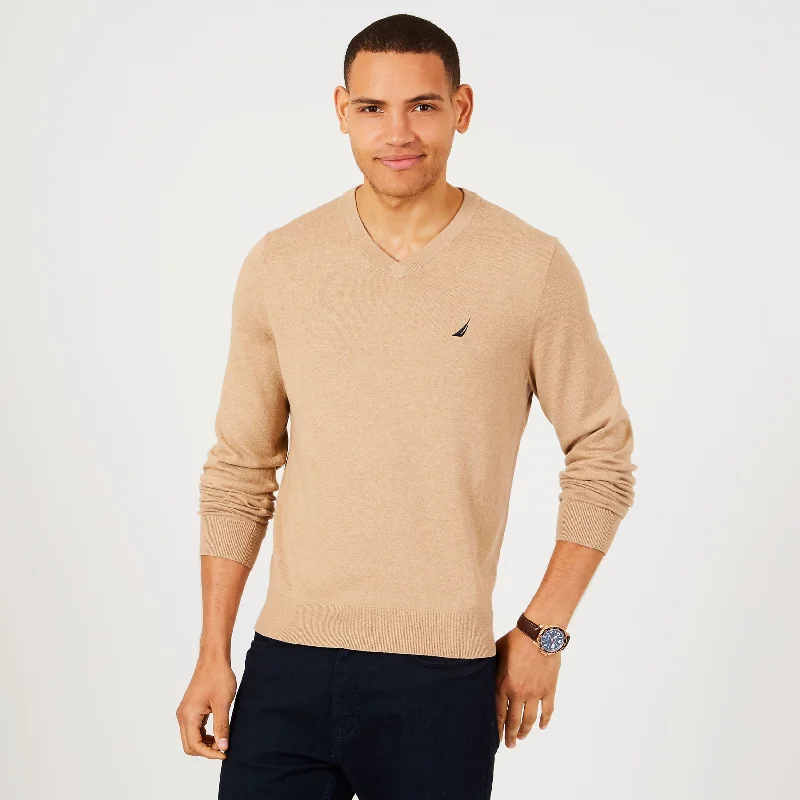 Nautica Mens Big & Tall Jersey V-Neck Sweater