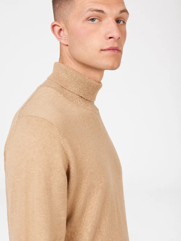 Signature Knitted Roll Neck Sweater - Stone