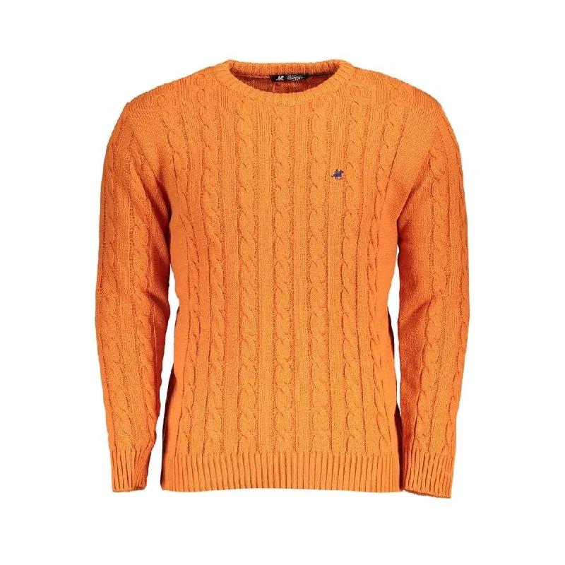 U.S. Grand Polo Orange Fabric Men's Sweater