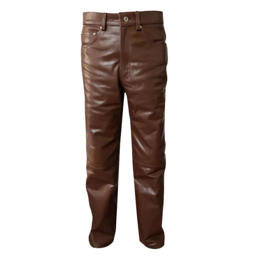 Brown Leather Jeans