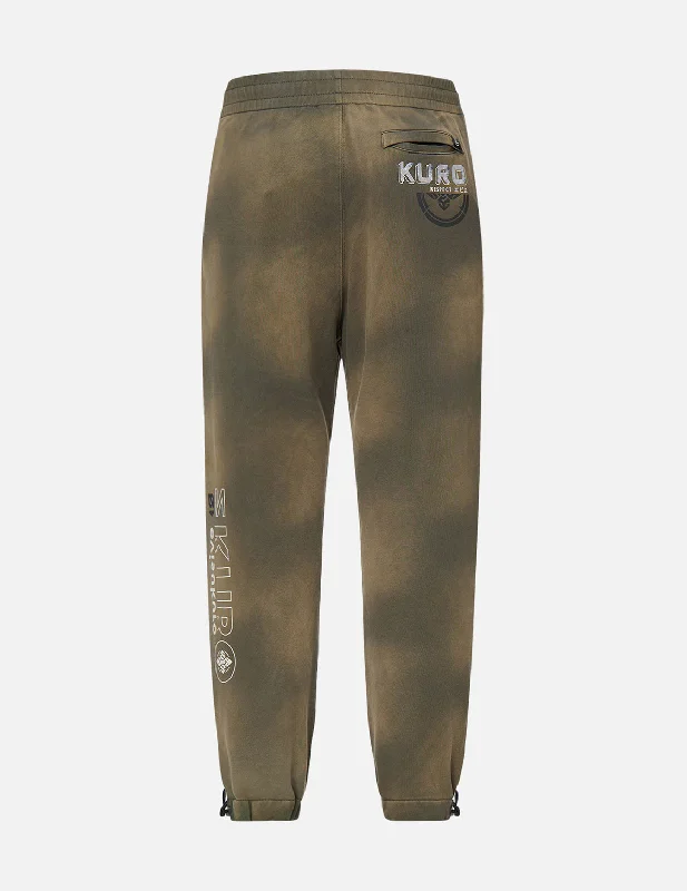 Brushed Seagull Print Garment-dyed Sweatpants