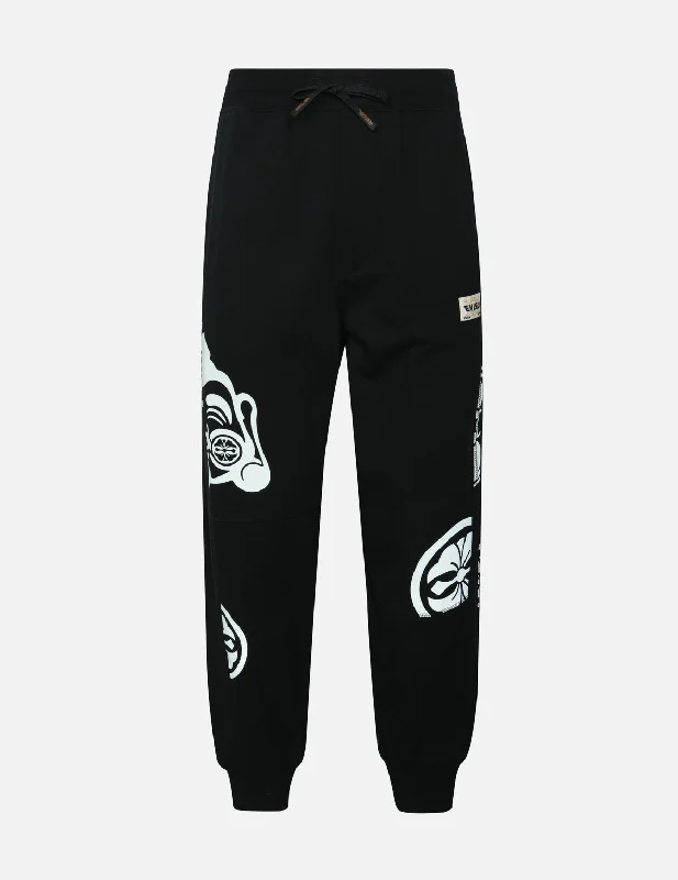 Godhead and Kamon Print Loose Fit Sweatpants