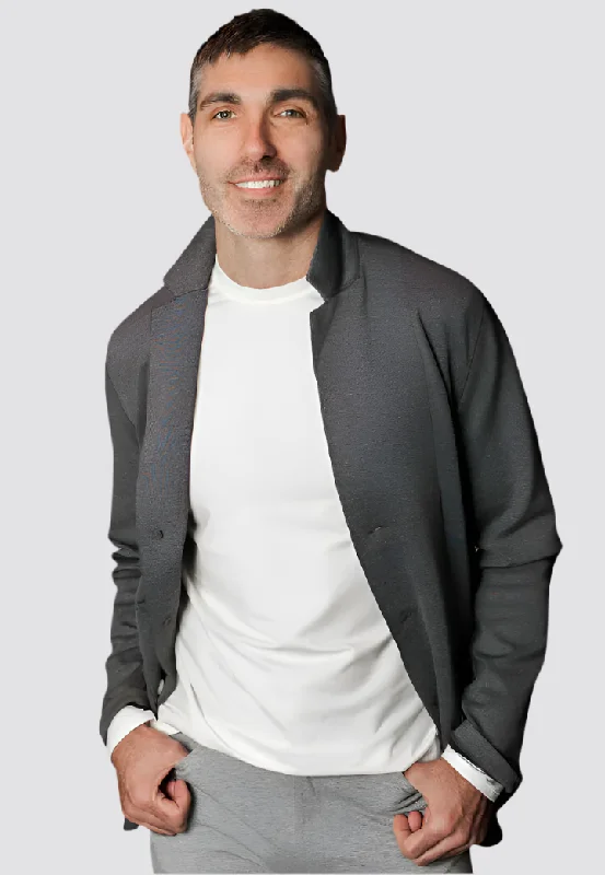 In-Flight Stretch Blazer Charcoal Gray