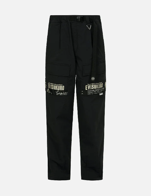 Slogan Embroidery Cargo Fashion fit Pants