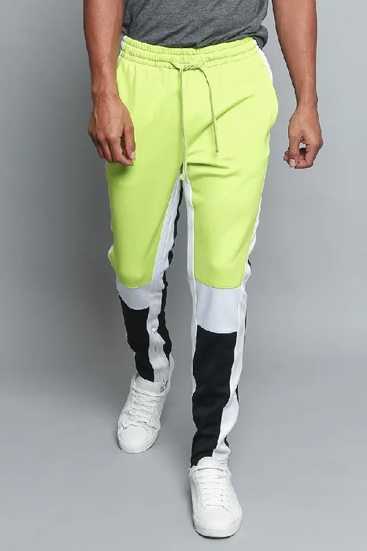 Tri Colored Color Blocked Track Pants