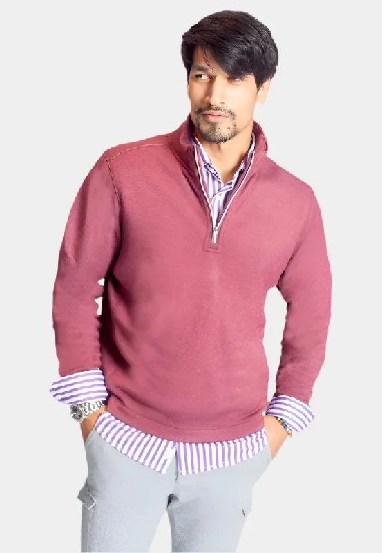 Voey Quarter Zip Sweatshirt - Wine